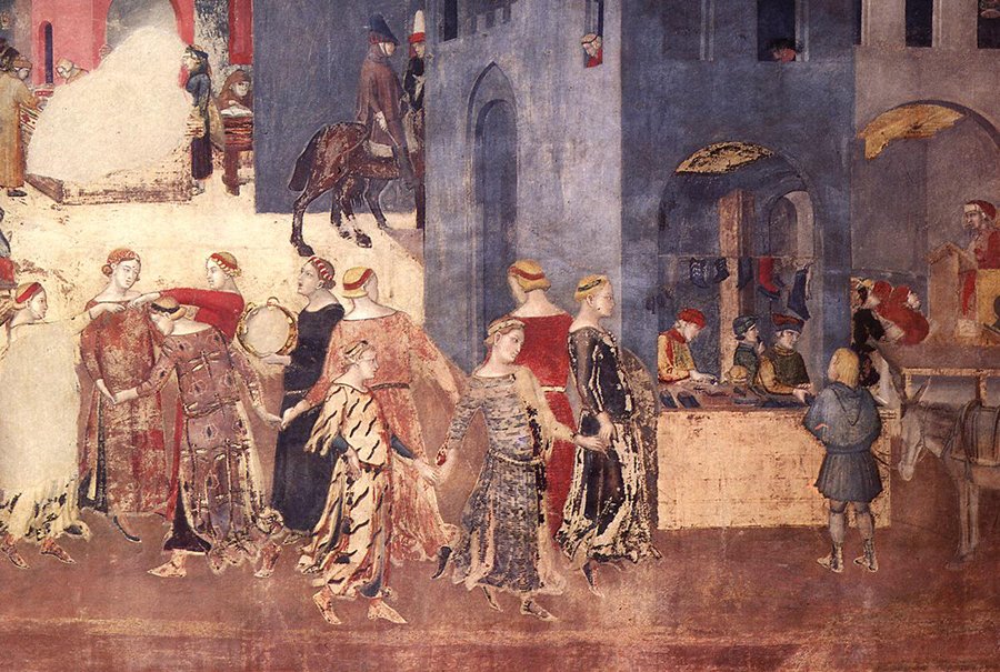 Ambrogio Lorenzetti, Il buon governo, 1338-39, Siena, Palazzo Pubblico, Sala dei Nove